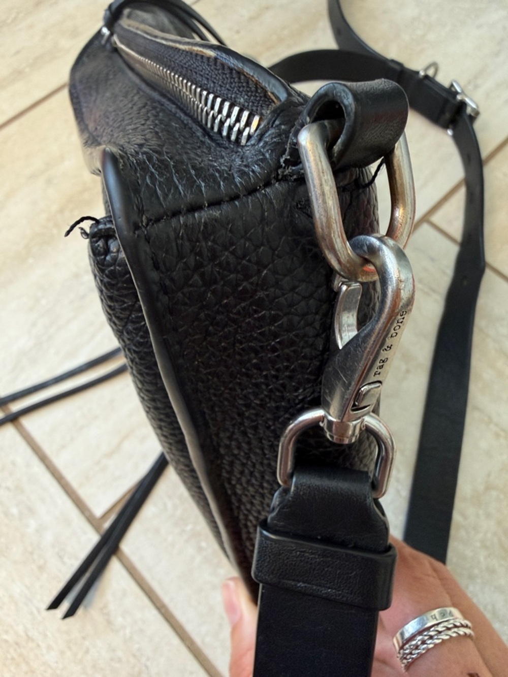 Rag & Bone Elliot Sling Pack Leather Crossbody Bag - Picture 7 of 16